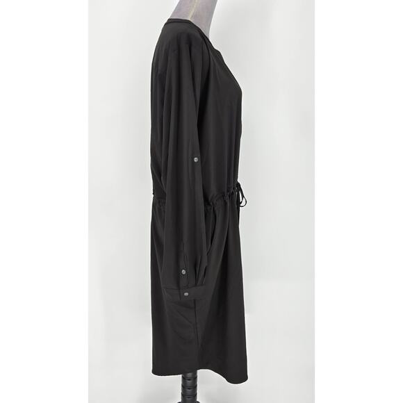 Orvis Dress Womens 2XL Black Henley Tie Waist Stretch Pockets Pack and Go New - Picture 6 of 16